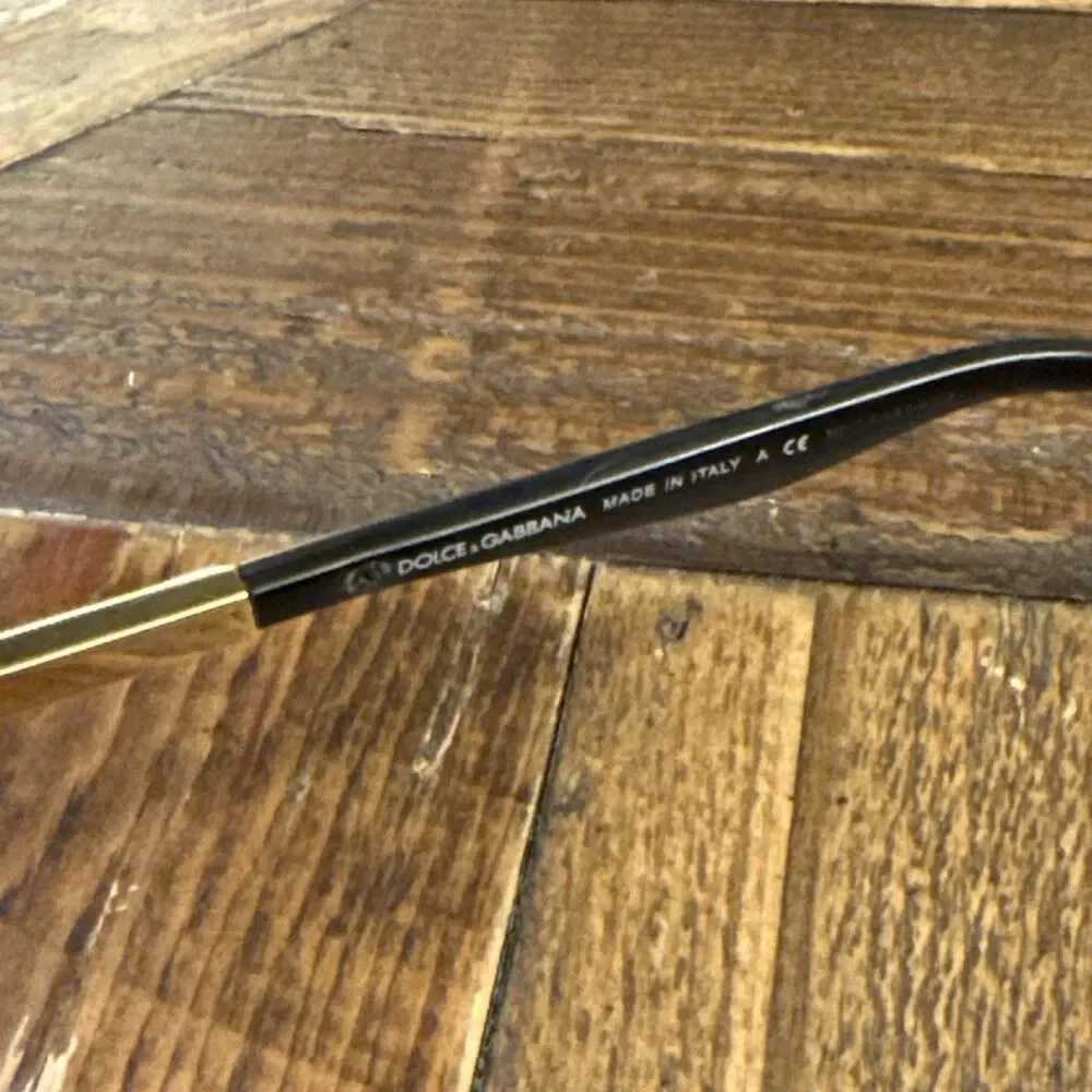 Dolce & Gabbana DG1246 1220 Black Gold Metal Eyeglass Frames 53-15-140 Italy
